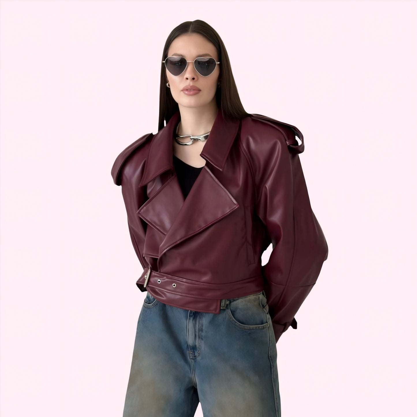 Aurelle | Adjustable Leather Jacket