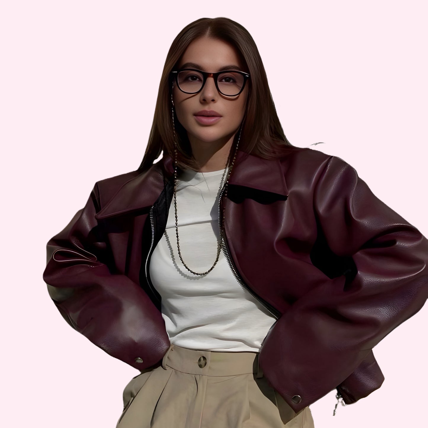 Aurelle | Adjustable Leather Jacket