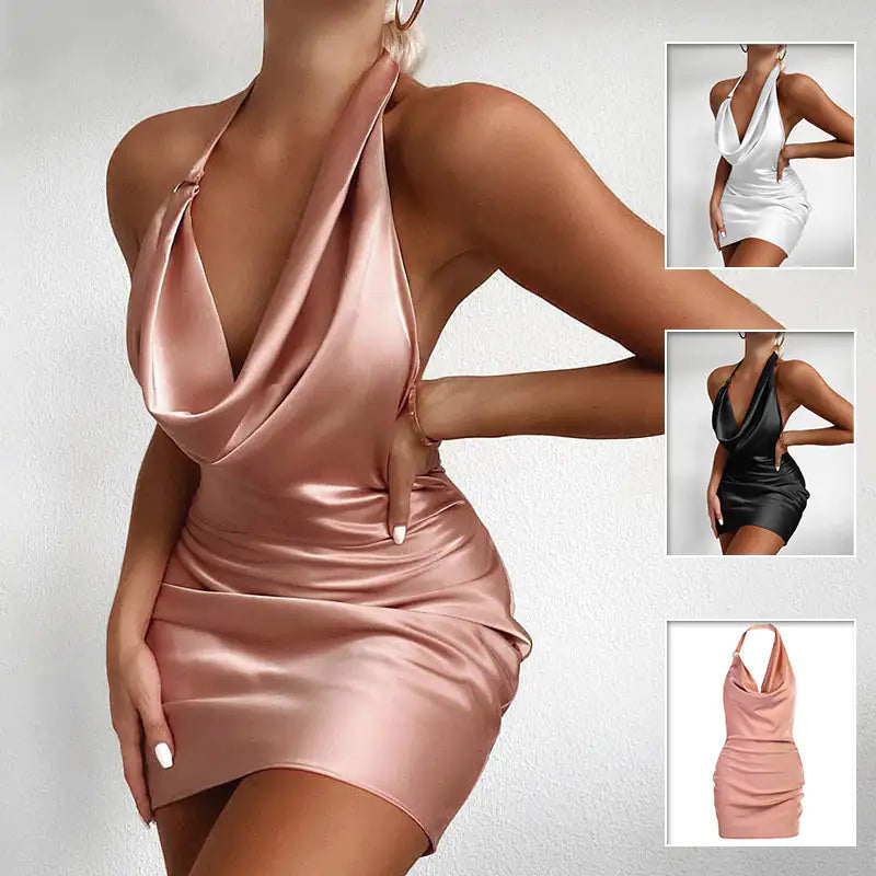 Satin | Party Dress Backless