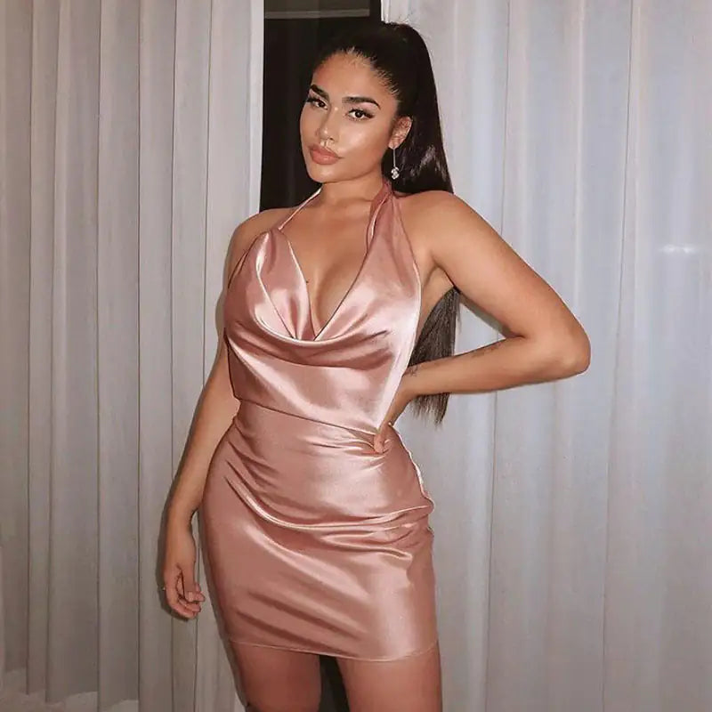 Satin | Party Dress Backless